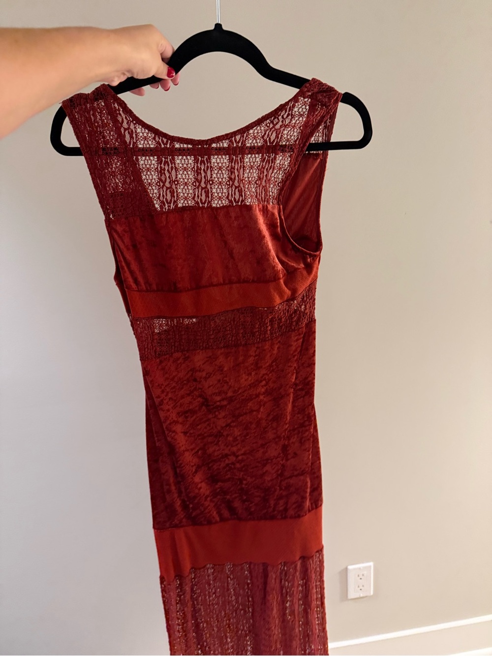 Free People Red Velvet Dress - Picture 4 of 5